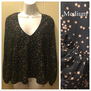 Lovers + Friends Star Blouse Boho Navy/Gold